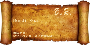 Bendi Rea névjegykártya